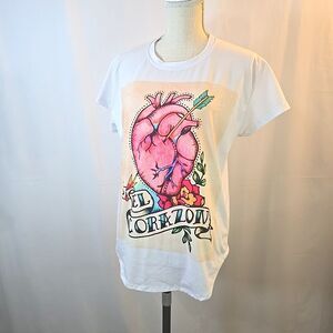 Rockher El Corazon Heart Short Sleeve T-Shirt Top 2X Rose Blood Arrow Tatttoo